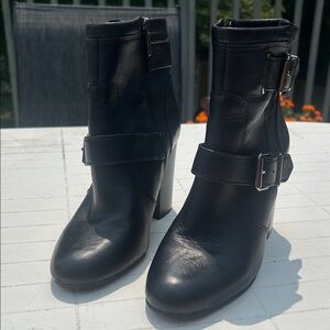 Vince Camuto Black Leather Heeled Boots